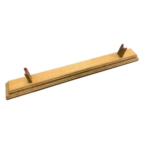 Picture of Sword Desk Mount in Light Oak with a Brass Engraving Plate