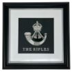 Picture of Rifles Framed badge - Silver Wire & Metallic Fabric - Black Frame - Tudor Crown
