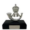 Picture of The Rifles Cap Badge Collection Presentation Piece - Black Plinth with Engraving plate - Tudor Crown