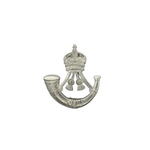 Picture of The Rifles Pouch Badge - Silver Plate - x 2 Screws & Nuts - Burnished - Tudor Crown