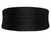 Picture of Plain silk black 3/4 cummerbunds pleated with elastic fittings 