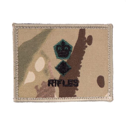 Picture of The Rifles Velcro Arm Badge - Multicam - 55mm x 60mm - Lt Col 